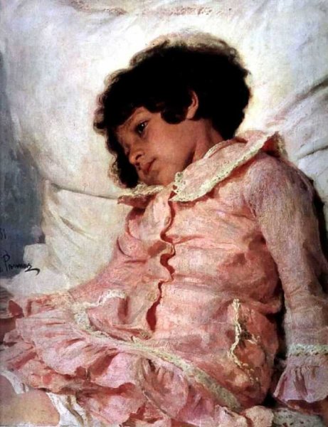 Portrait of Nadya Repina, the Artist's Daughter. by Ilia Efimovich Repin - Hand-Painted Oil Painting Reproduction