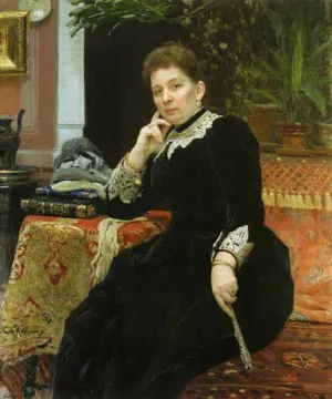 Portrait of O. S. Aleksandrova-Geins by Ilia Efimovich Repin - Oil Painting Reproduction