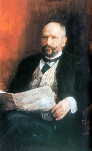 Portrait of P. A. Stolypin by Ilia Efimovich Repin Oil Painting