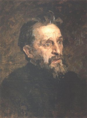 Portrait of Painter Grigory Grigoryevich Myasoyedov by Ilia Efimovich Repin Oil Painting