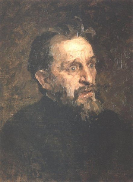 Portrait of Painter Grigory Grigoryevich Myasoyedov by Ilia Efimovich Repin - Hand-Painted Oil Painting Reproduction