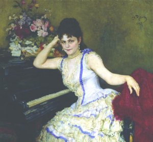 Portrait of Pianist and Professor of Saint-Petersburg Conservatory by Ilia Efimovich Repin Oil Painting
