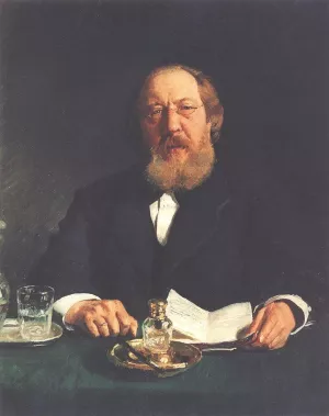 Portrait of Poet and Slavophile Ivan Sergeyevich Aksakov by Ilia Efimovich Repin Oil Painting