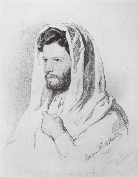 Main Product Photo of Portrait of Sculptor Mark Matveevich Antokolski Painting by Ilia Efimovich Repin