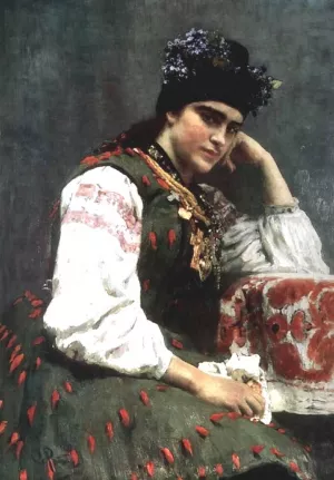 Portrait of Sophia Dragomirova by Ilia Efimovich Repin - Oil Painting Reproduction
