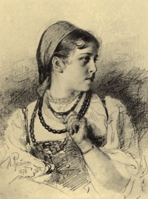 Portrait of T. A. Mamontova by Ilia Efimovich Repin Oil Painting