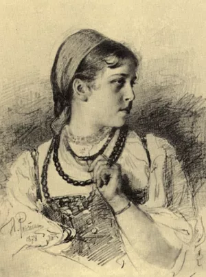 Portrait of T. A. Mamontova by Ilia Efimovich Repin - Oil Painting Reproduction