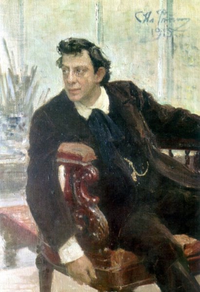 Portrait of the Actor Pavel Samoylov by Ilia Efimovich Repin - Hand-Painted Oil Painting Reproduction
