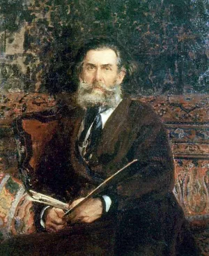 Portrait of the Artist A. P. Bogolubov by Ilia Efimovich Repin Oil Painting