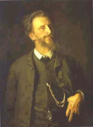 Portrait of the Artist Grigory Myasoedov by Ilia Efimovich Repin Oil Painting