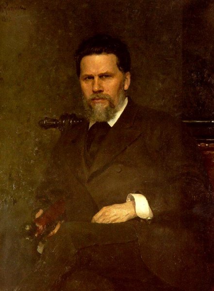 Portrait of the Artist Ivan Kramskoy by Ilia Efimovich Repin - Hand-Painted Oil Painting Reproduction