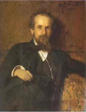 Portrait of the Artist Pavel Tchistyakov by Ilia Efimovich Repin Oil Painting