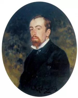 Portrait of the Artist Vasily Polenov by Ilia Efimovich Repin Oil Painting