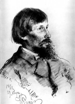 Portrait of the Artist Viktor Vasnetsov by Ilia Efimovich Repin Oil Painting