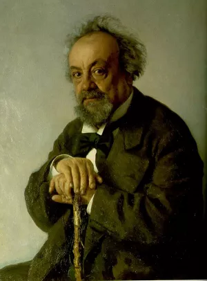 Portrait of the Author Alexey Pisemsky by Ilia Efimovich Repin - Oil Painting Reproduction