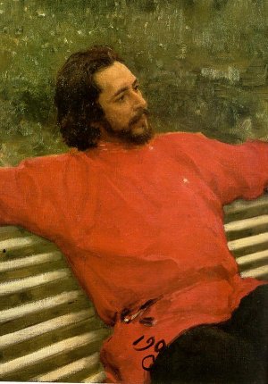 Portrait of the Author Leonid Andreev by Ilia Efimovich Repin Oil Painting