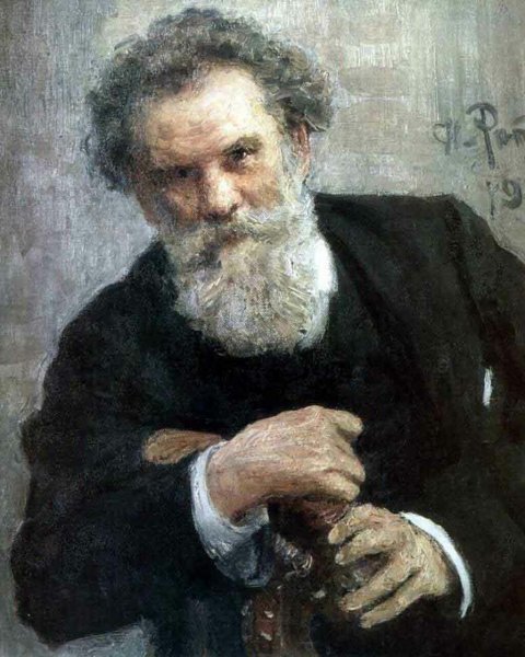 Portrait of the Author Vladimir Korolemko by Ilia Efimovich Repin - Hand-Painted Oil Painting Reproduction