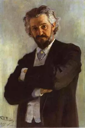 Portrait of the Chello-Player Alexander Verzhbilovich by Ilia Efimovich Repin Oil Painting