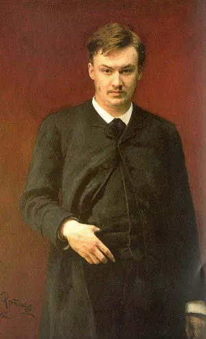 Portrait of the Composer Alexander Glazunov by Ilia Efimovich Repin Oil Painting