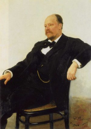 Portrait of the Composer Anatoly Konstantinovich Lyadov by Ilia Efimovich Repin Oil Painting