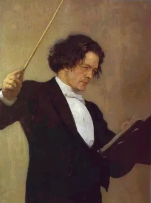 Portrait of the Composer Anton Rubinstein by Ilia Efimovich Repin Oil Painting