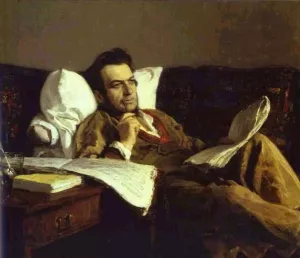 Portrait of the Composer Mikhail Glinka by Ilia Efimovich Repin Oil Painting