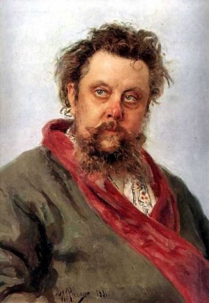 Portrait of the Composer Modest Musorgsky by Ilia Efimovich Repin Oil Painting