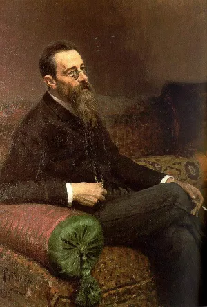 Portrait of the Composer Nikolay Rymsky-Korsakov by Ilia Efimovich Repin Oil Painting