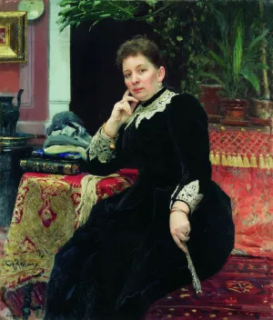 Portrait of the philanthropist Olga Sergeyevna Aleksandrova-Heinz by Ilia Efimovich Repin Oil Painting