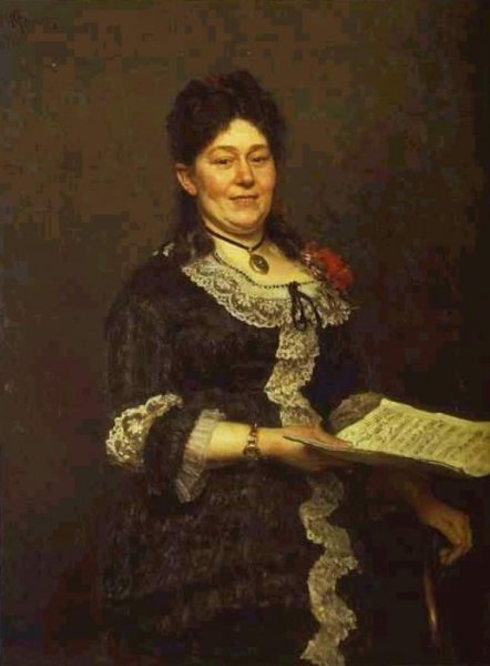 Portrait of the Singer Alexandra Molas by Ilia Efimovich Repin - Hand-Painted Oil Painting Reproduction