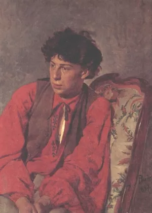Portrait of V. E. Repin, the Artist's brother. by Ilia Efimovich Repin Oil Painting