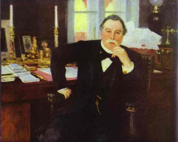 Portrait of V. K. Pleve by Ilia Efimovich Repin - Hand-Painted Oil Painting Reproduction