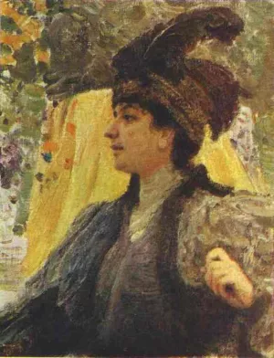 Portrait of V. V. Verevkina by Ilia Efimovich Repin Oil Painting