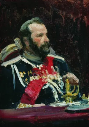Portrait of War Minister, Infantry General and Member of State Council State by Ilia Efimovich Repin Oil Painting