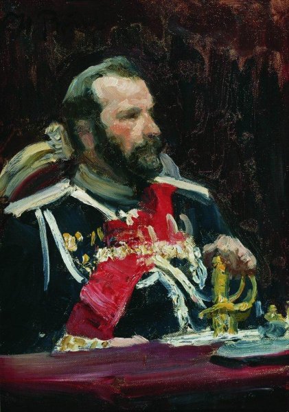 Portrait of War Minister, Infantry General and Member of State Council State by Ilia Efimovich Repin - Hand-Painted Oil Painting Reproduction