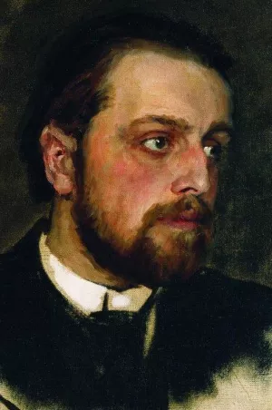 Portrait of Writer Vladimir Grigorievich Chertkov by Ilia Efimovich Repin Oil Painting
