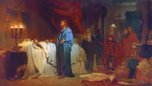 Raising of Jairus Daughter by Ilia Efimovich Repin Oil Painting