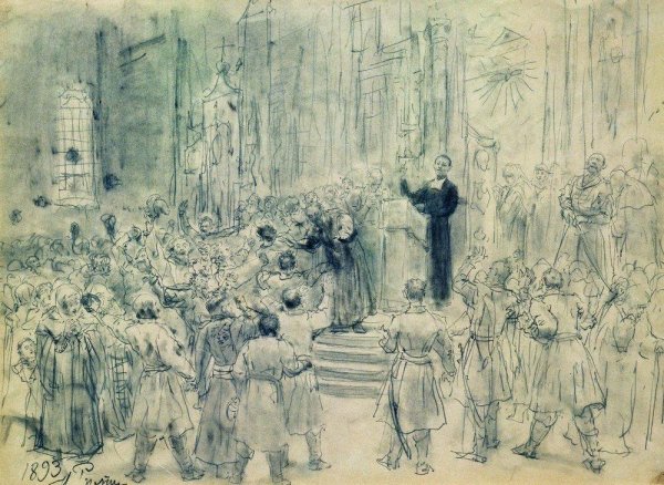 Sermon of Josaphat Kuntsevich in Belarus by Ilia Efimovich Repin - Hand-Painted Oil Painting Reproduction