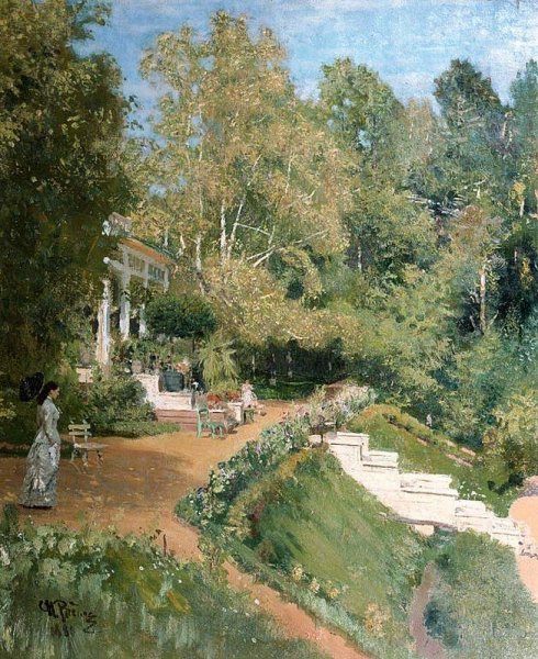 Summer Day in Abramtsevo by Ilia Efimovich Repin - Hand-Painted Oil Painting Reproduction
