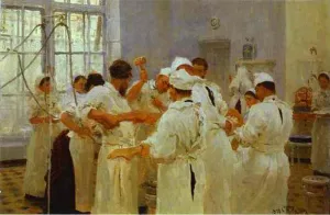 The Surgeon E. Pavlov in the Operating Theater by Ilia Efimovich Repin Oil Painting