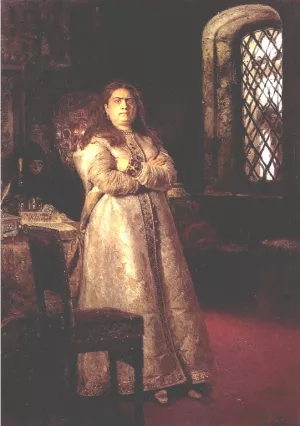 Tsarevna Sophia Alexeevna in the Novodevitchy Convent by Ilia Efimovich Repin Oil Painting