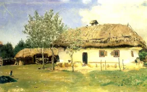 Ukrainian Peasant House by Ilia Efimovich Repin Oil Painting
