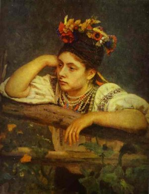 Ukranian Girl by Ilia Efimovich Repin Oil Painting