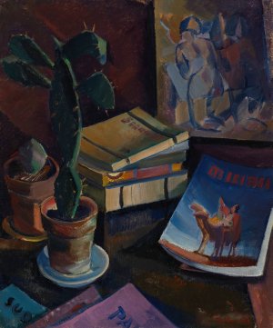 Books on a Table by Ilmari Aalto Oil Painting