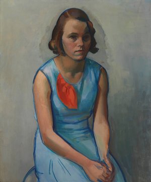 Girl Sitting by Ilmari Aalto Oil Painting
