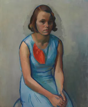 Girl Sitting by Ilmari Aalto Oil Painting