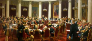 Ceremonial Sitting Of The State Council On 7 May 1901 Marking The Centenary Of Its Foundation by Ilya Efimovich Repin Oil Painting
