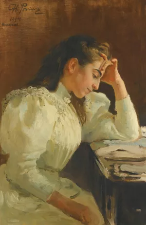 Portrait Of A Neapolitan Girl Oil painting by Ilya Efimovich Repin