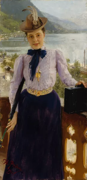 Portrait Of Natalia Nordmann by Ilya Efimovich Repin Oil Painting