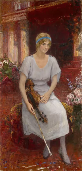 Portrait of the Violinist Cecilia Hansen by Ilya Efimovich Repin Oil Painting